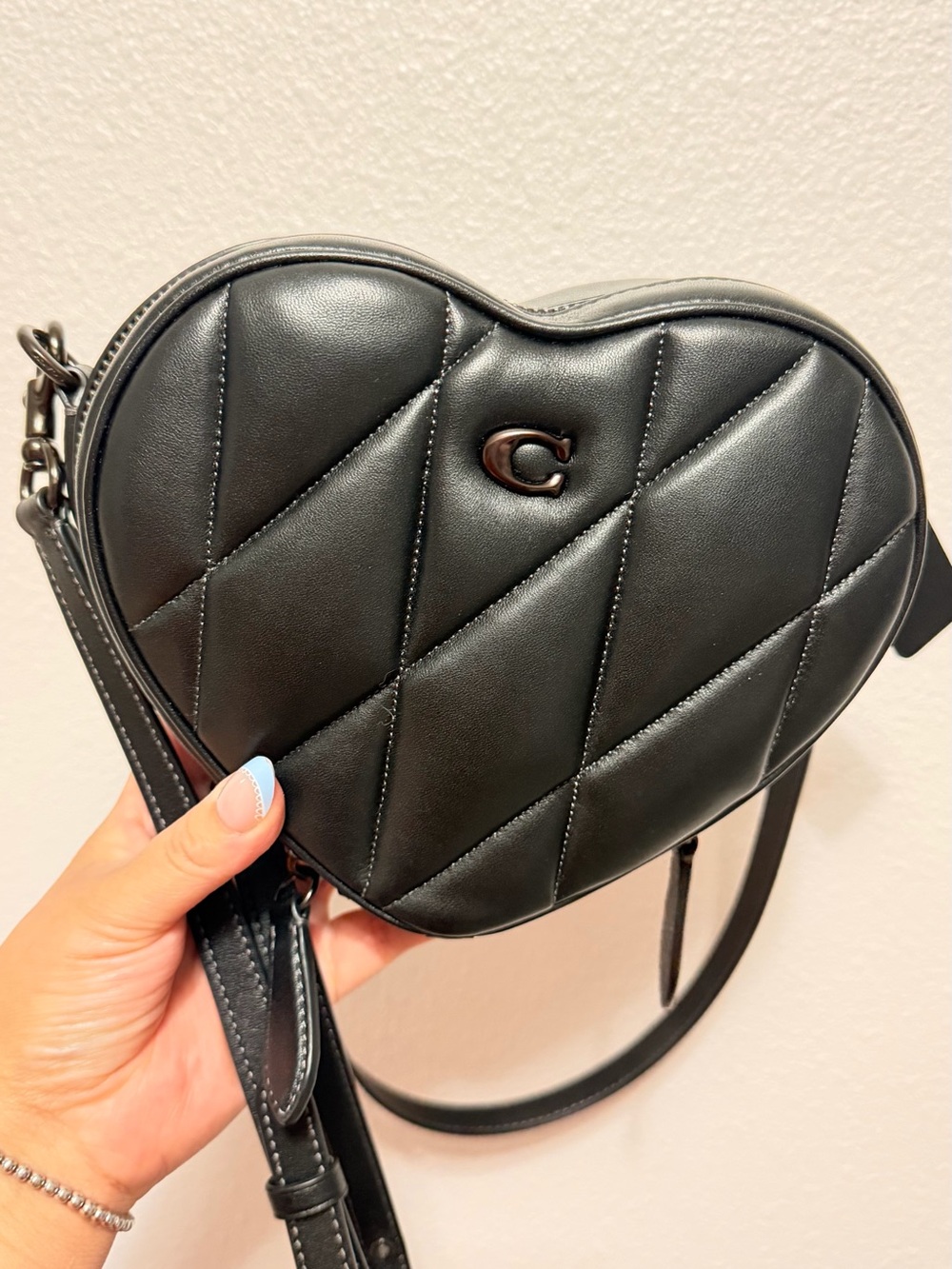 Coach Black Quilted Heart Crossbody Purse